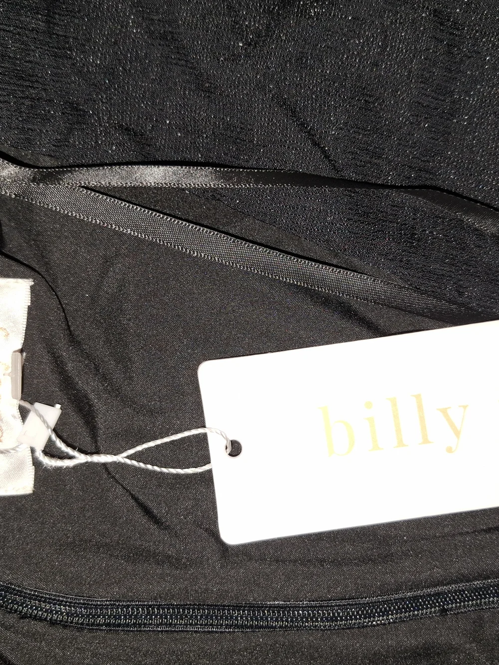 billy j Women’s 12 Black Solid Erin Mini Dress V-Neck 3/4 Sleeve Zip